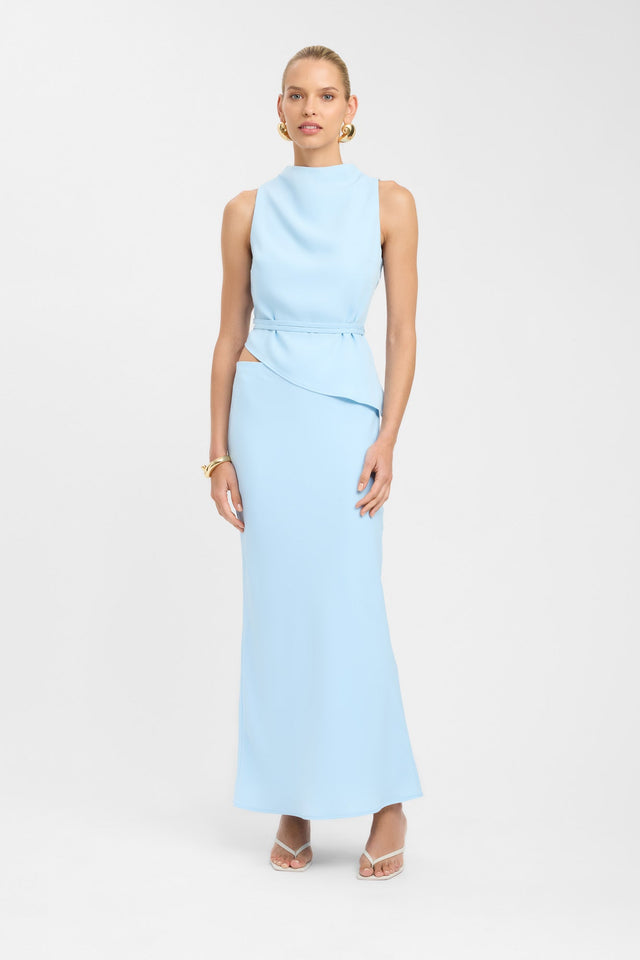 side Maria High Cowl Top Kookai Fitted Cowlneck Sleeveless Womens-Blouse 