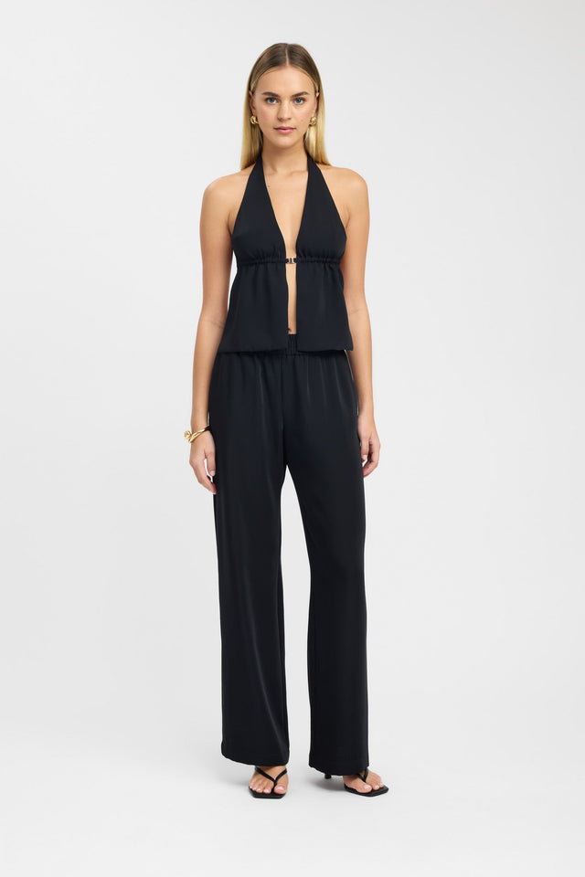 side Maria Backless Top Kookai Fitted Plungeneck Sleeveless Womens-Blouse 