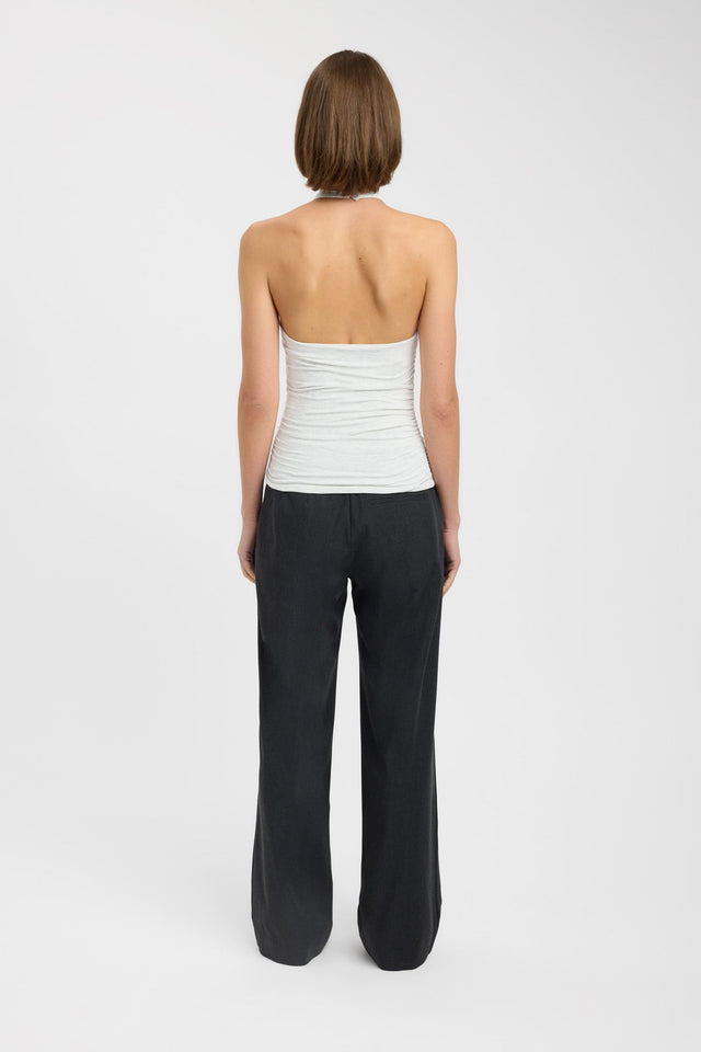 back Violet Top Kookai Fitted Highneck Sleeveless Womens-Blouse 