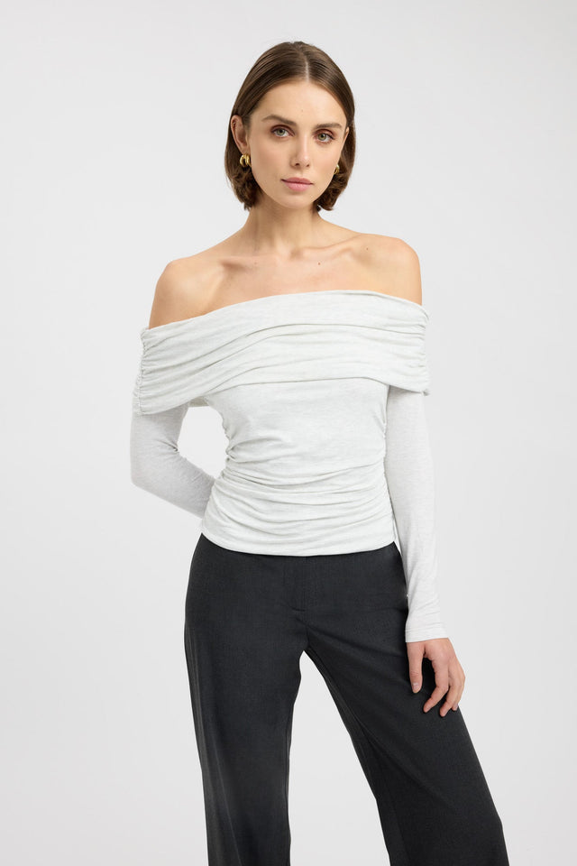 front Sienna Top Kookai Fitted Straight Long sleeve Womens-Blouse 