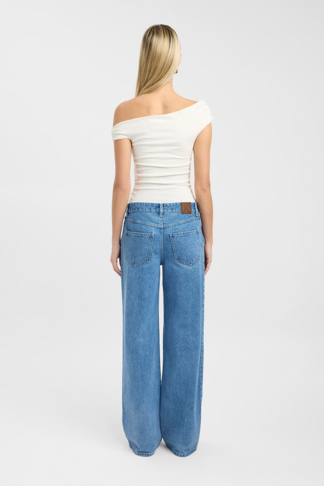 back Sloane Top Kookai Fitted Asymmetry Short sleeves Womens-Blouse 