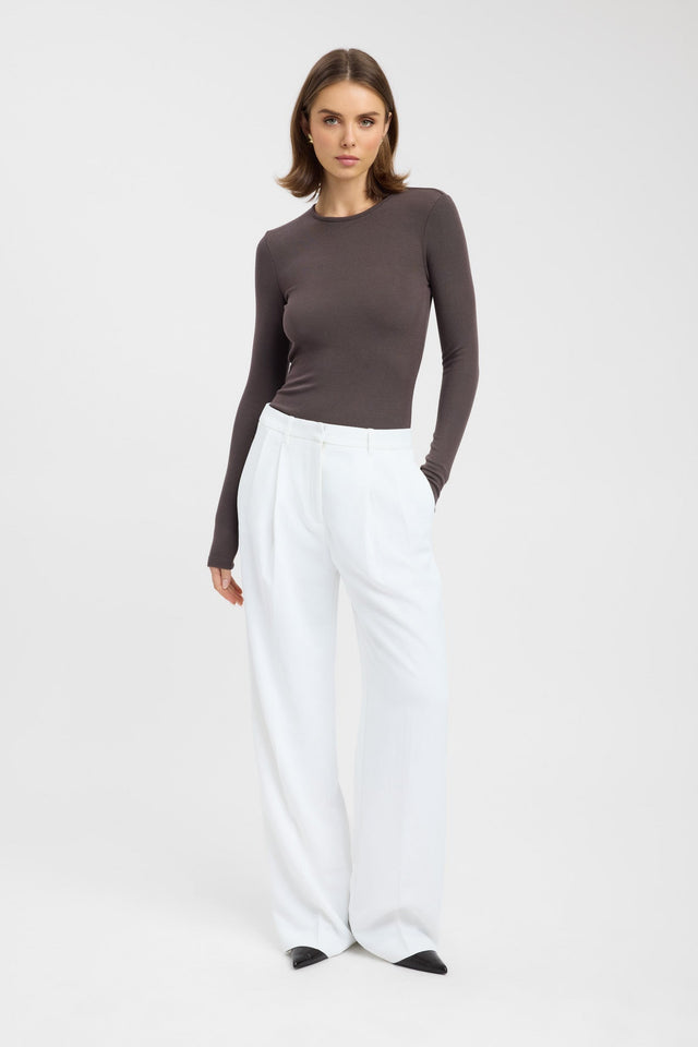 front Sage Bodysuit Kookai Fitted Roundneck Long sleeve Womens-Blouse 