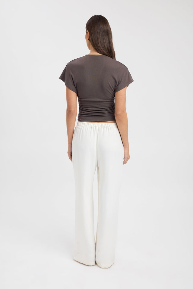 back Shae Top Kookai Fitted Plungeneck Short sleeves Womens-Blouse 