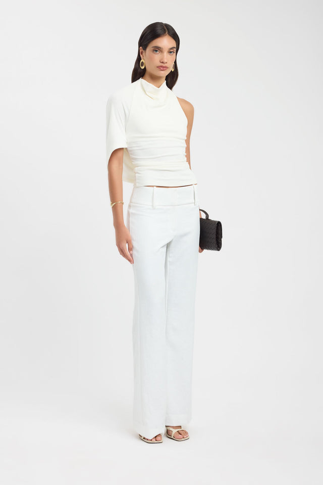 side Izia Cowl Top Kookai Fitted Cowlneck Half sleeves Womens-Blouse 