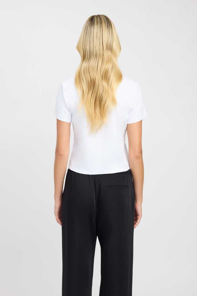 back Katalyst Crop Tee Kookai Crew neck Relaxed beige womens-tees 