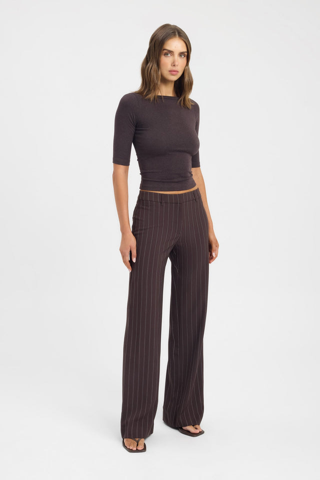 front Jac Top Kookai Fitted Roundneck Half sleeves Womens-Blouse 