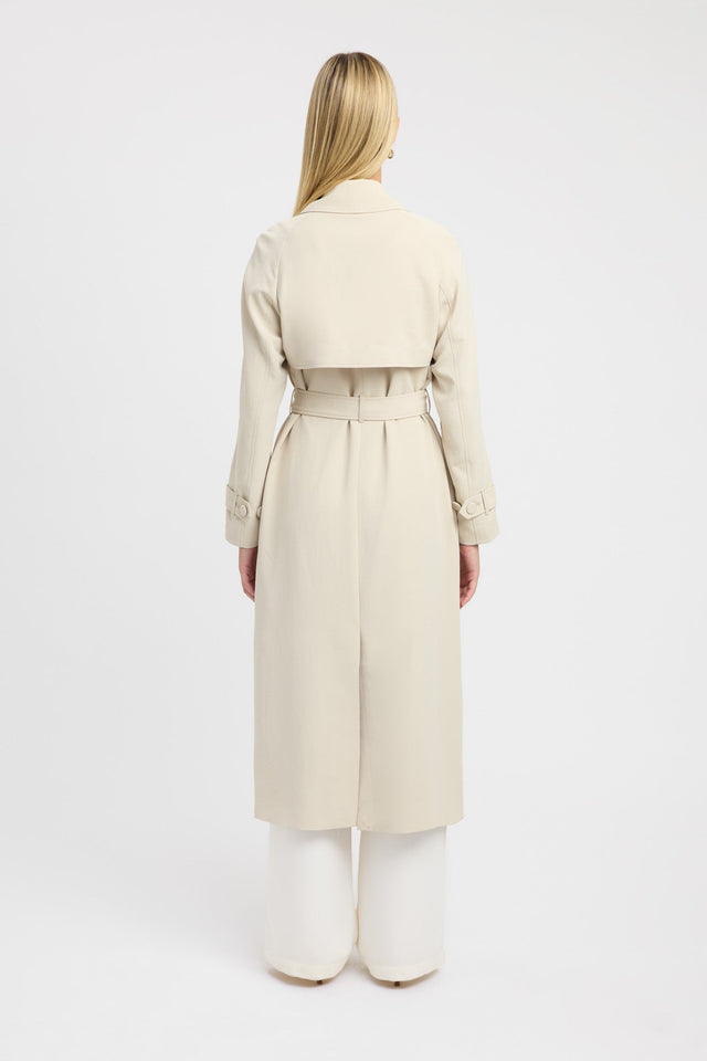 back Opal Trench Kookai Long sleeve Trench-coat Full length beige womens-coats-and-jackets 