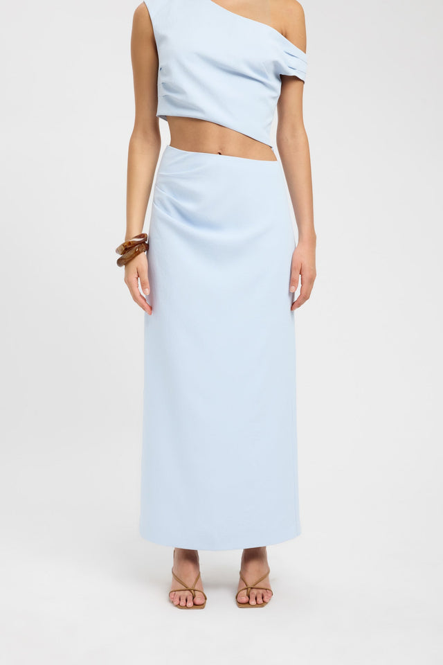 front Opal Maxi Skirt Kookai Straight Maxi blue womens-skirts 