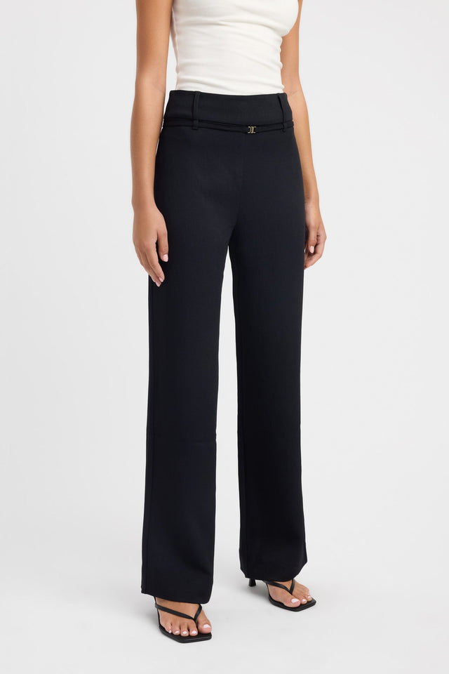 side Oyster Belt Pant Kookai relaxed High-rise brown womens-regular-pants 