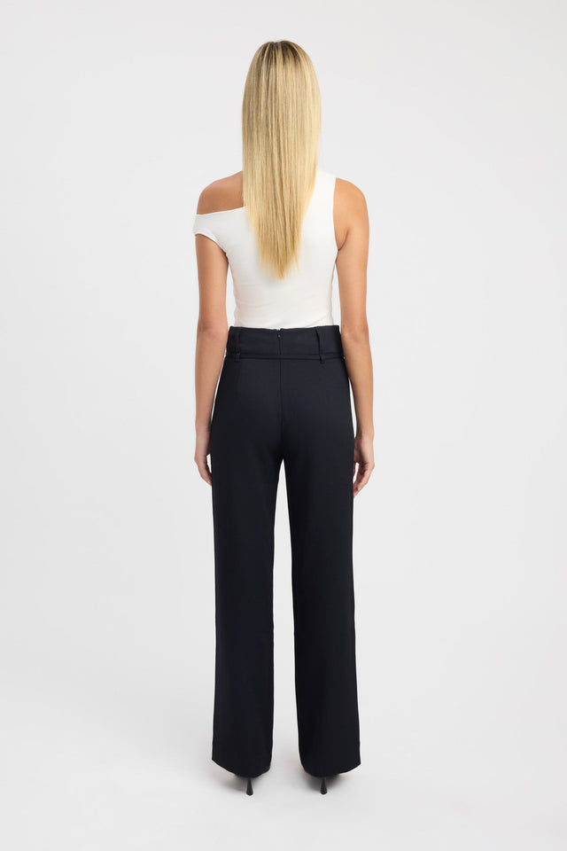 back Oyster Belt Pant Kookai relaxed High-rise brown womens-regular-pants 
