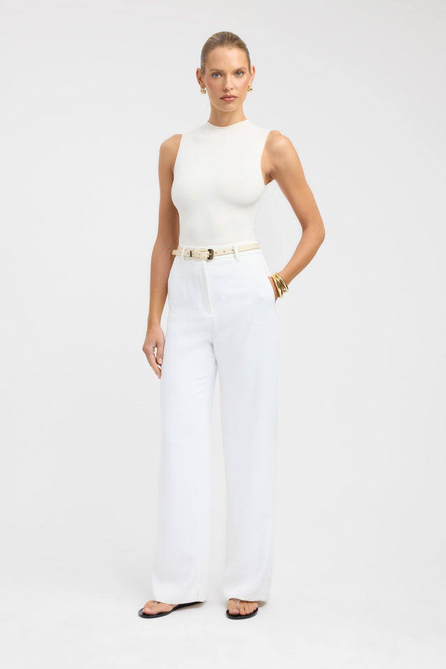 Oyster Tailored Pant Kookai Wide-leg High-rise white womens-regular-pants 