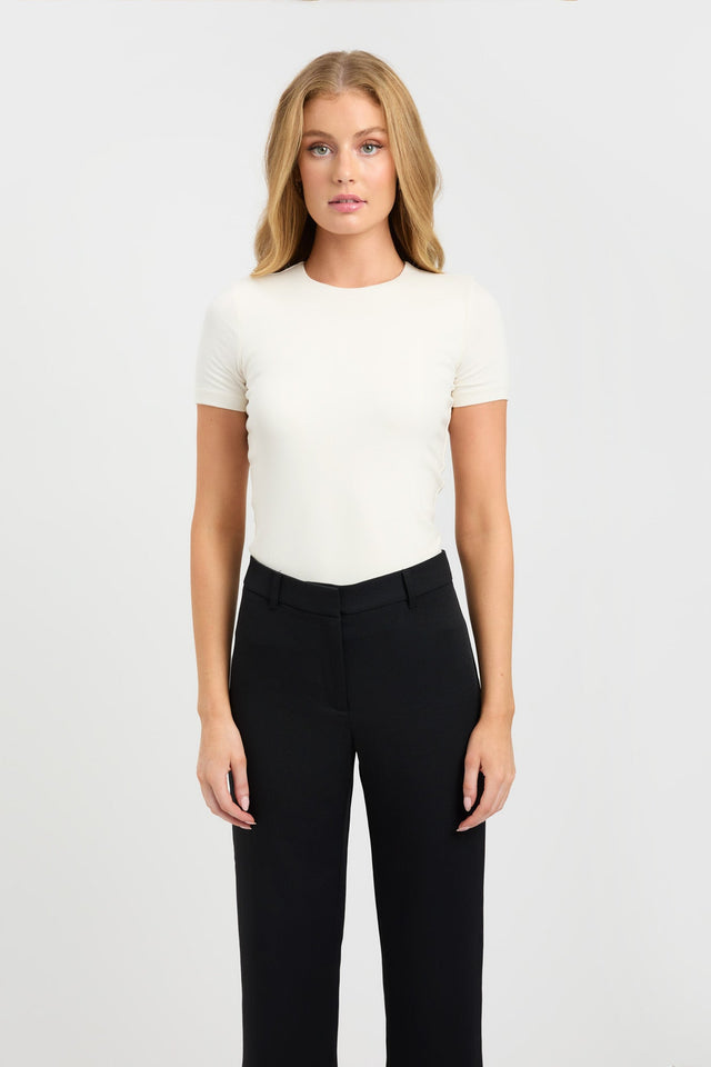 front Cruiser Crew Tee Kookai Crew neck Fitted white womens-tees 