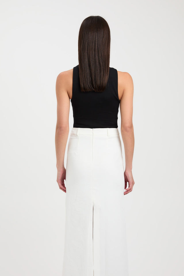 back Alpha Tank Kookai Fitted Thick strap Round white womens-singlets 
