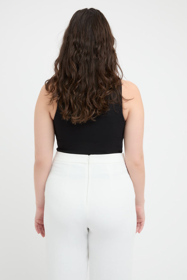 back Alpha Tank Kookai Fitted Thick strap Round white womens-singlets 