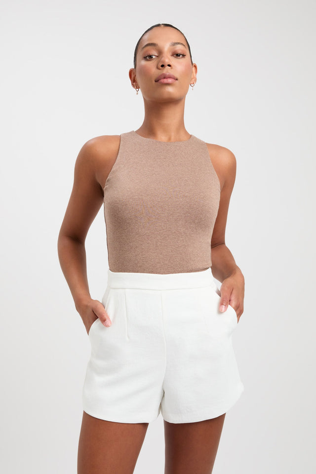 front Alpha Tank Kookai Relaxed Thick strap white womens-singlets 