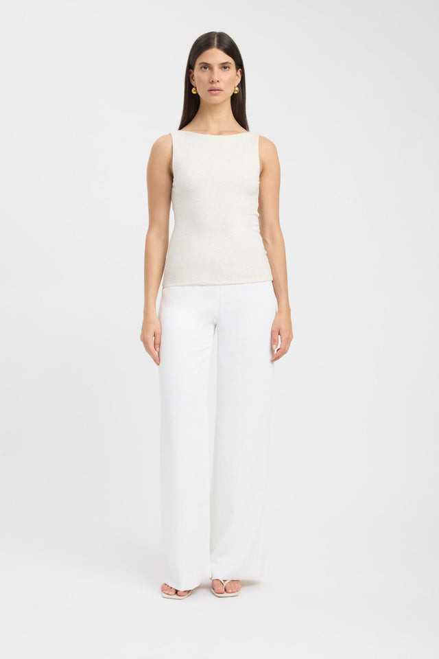 side Jordie Boat Tank Kookai Fitted Boatneck Sleeveless Womens-Blouse 