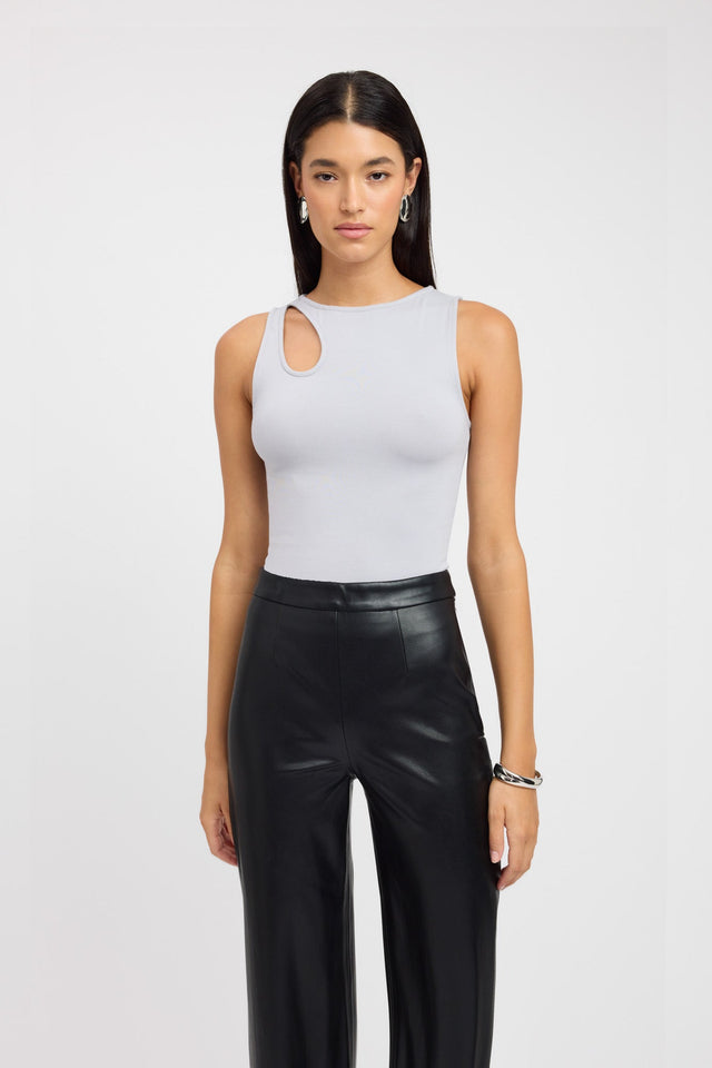 front Cindy Tank Kookai Fitted Roundneck Sleeveless Womens-Blouse 