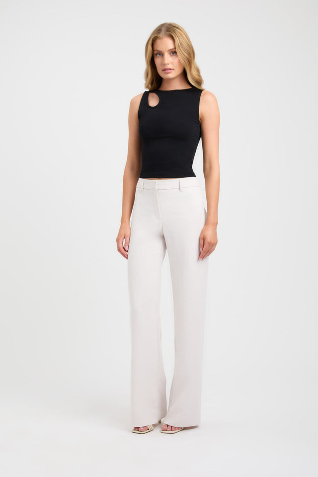side Cindy Tank Kookai Fitted Roundneck Sleeveless Womens-Blouse 