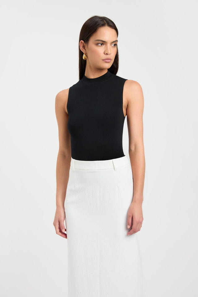 front Tara Tank Bodysuit Kookai High-neck black womens-bodysuit 