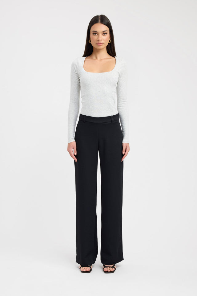 side Rosie Long Sleeve Top Kookai Fitted Scoopneck Long sleeve Womens-Blouse 