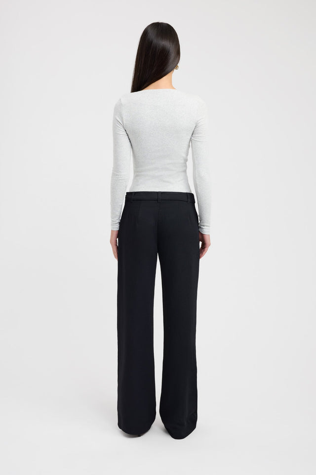 back Rosie Long Sleeve Top Kookai Fitted Scoopneck Long sleeve Womens-Blouse 