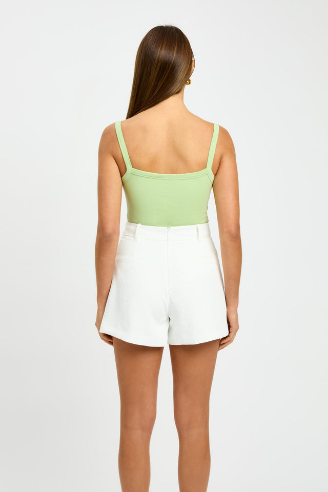 front Marzia Singlet Kookai Fitted Squareneck Sleeveless Womens-Blouse 