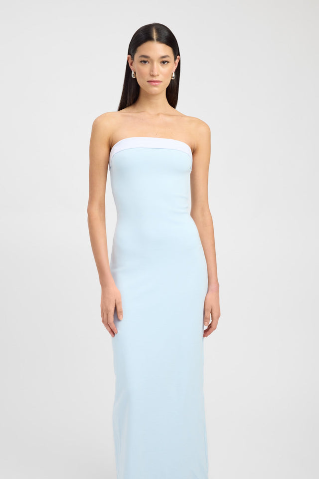 product Lulu Dress Kookai Straight Maxi Fitted Asymmetry white womens-dresses 