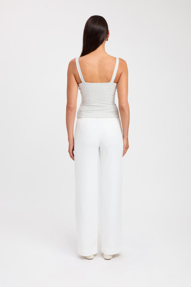 back Madeline Tank Kookai Fitted Thick strap Plunge grey womens-singlets 