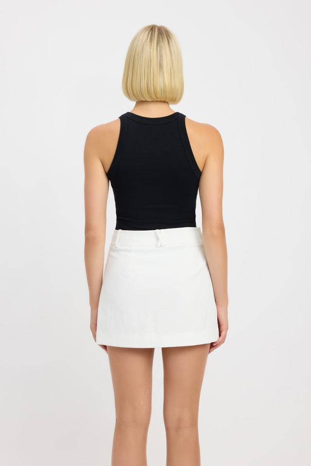 front Brianna Tank Kookai Fitted Thick strap white womens-singlets 