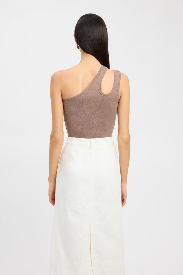 front Valery Tank Kookai Fitted Asymmetry Sleeveless Womens-Blouse 