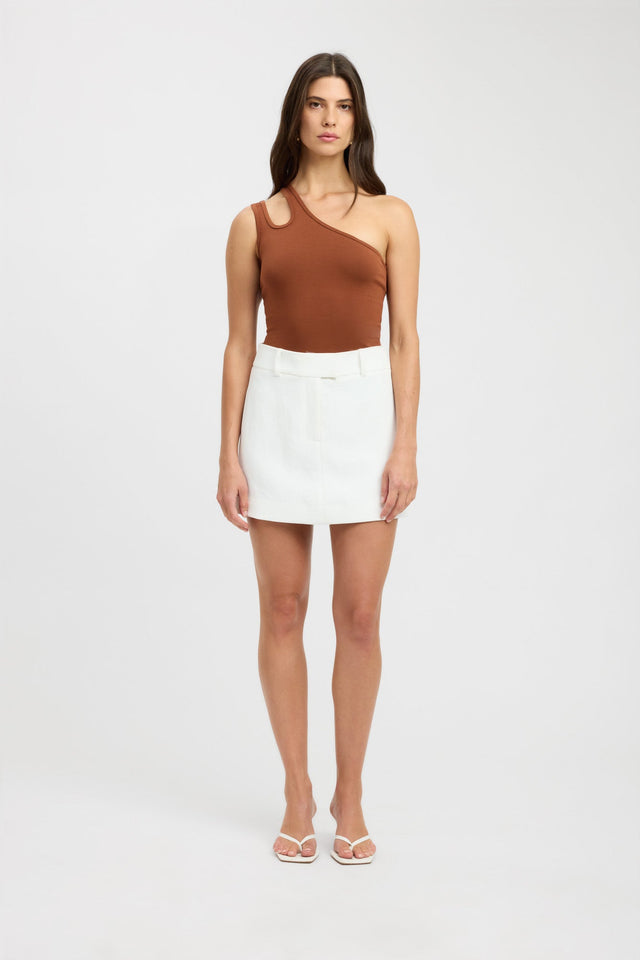 side Valery Tank Kookai Fitted Boatneck Sleeveless Womens-Blouse 