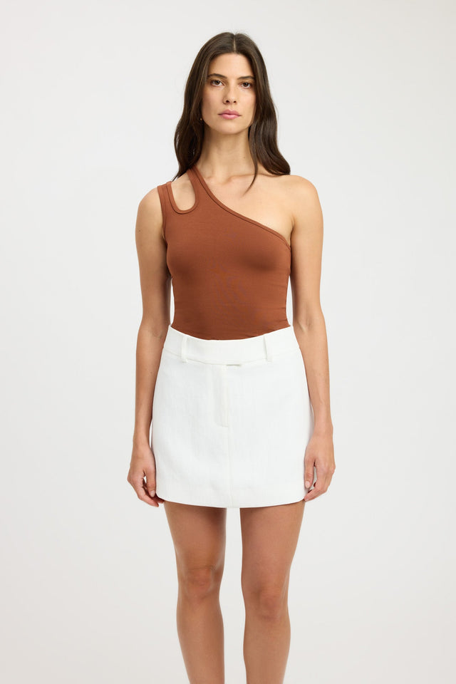 front Valery Tank Kookai Fitted Boatneck Sleeveless Womens-Blouse 