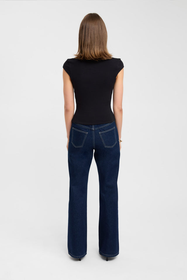 back Irene Top Kookai Fitted V-neck Short sleeves Womens-Blouse 