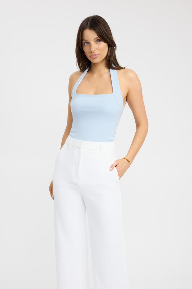 front Nolan Top Kookai Fitted Squareneck Sleeveless Womens-Blouse 