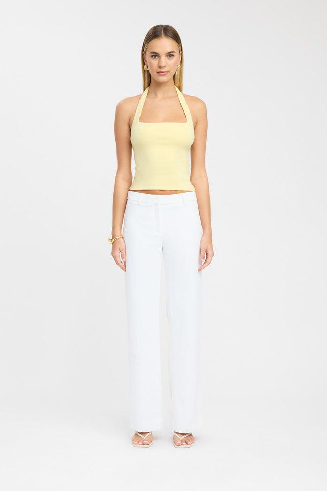 side Nolan Top Kookai Fitted Thick strap Square white womens-singlets 