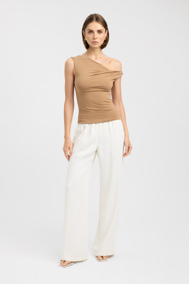 front Greta Top Kookai Fitted Asymmetry Short sleeves Womens-Blouse 