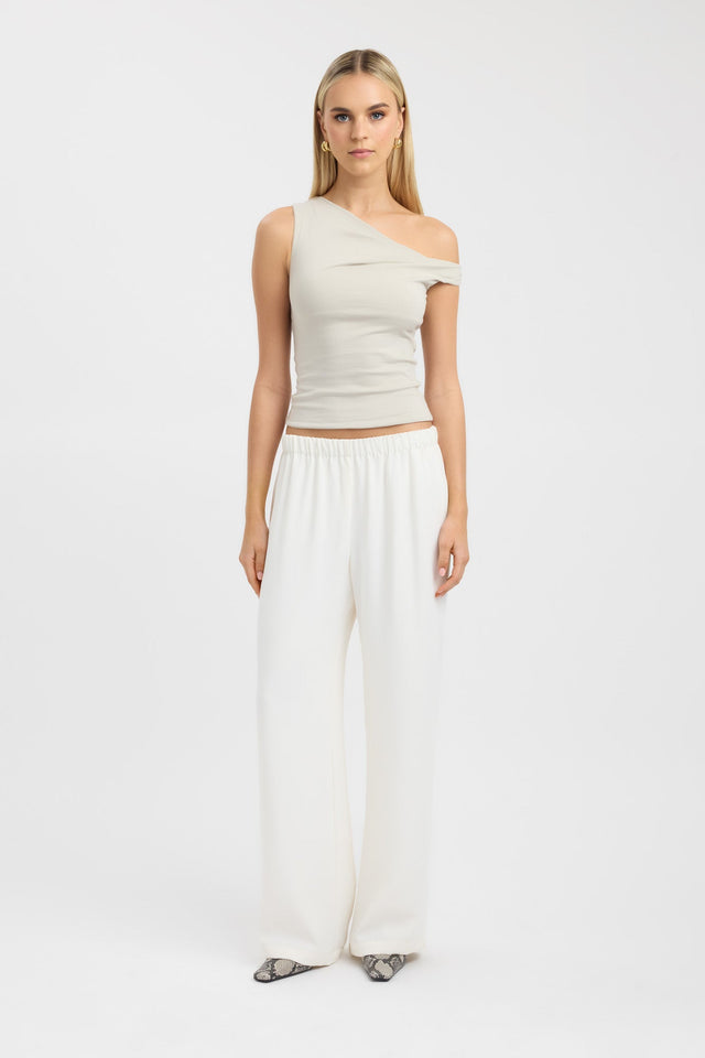 front Greta Top Kookai Fitted Asymmetry Sleeveless Womens-Blouse 