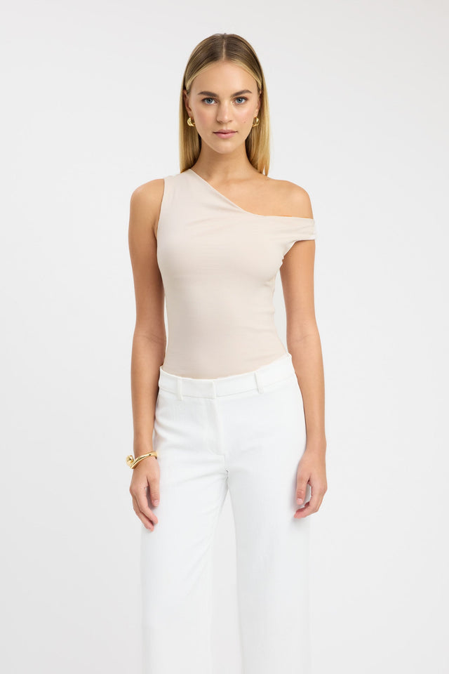 side Greta Top Kookai Fitted Asymmetry Short sleeves Womens-Blouse 