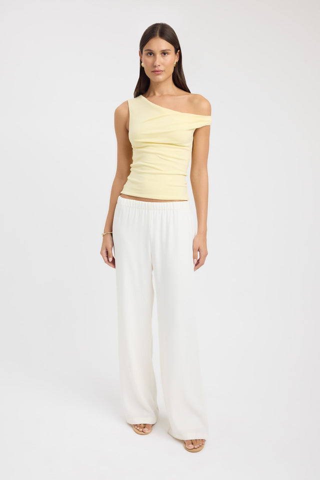 side Greta Top Kookai Fitted Asymmetry Short sleeves Womens-Blouse 