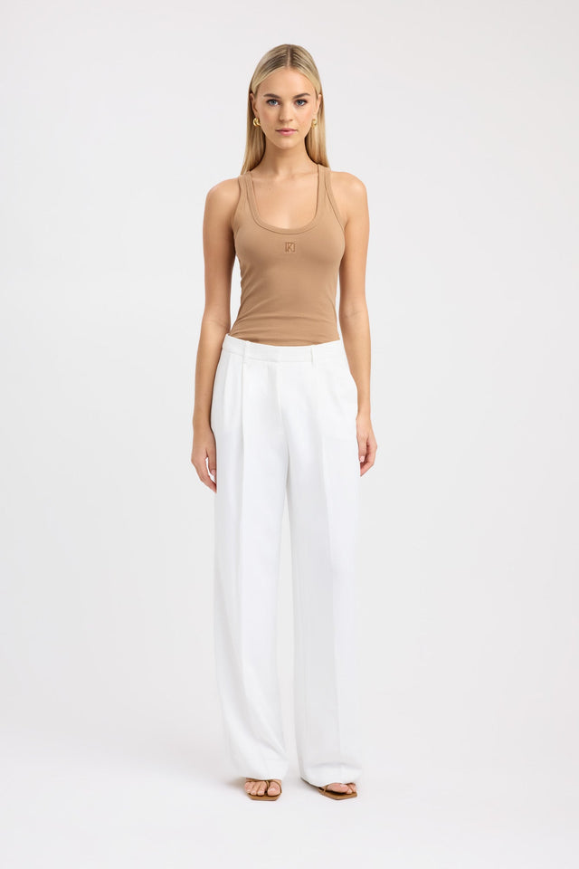 side Monogram Scoop Tank Kookai Oversized Boatneck Sleeveless Womens-Blouse 