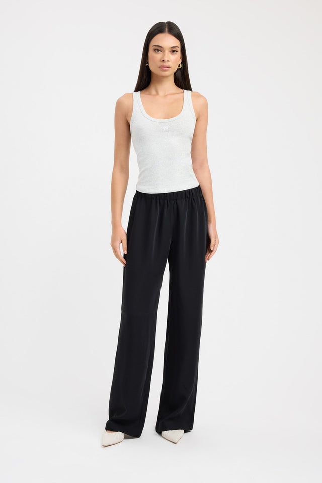 side Monogram Scoop Tank Kookai Fitted Scoopneck Sleeveless Womens-Blouse 