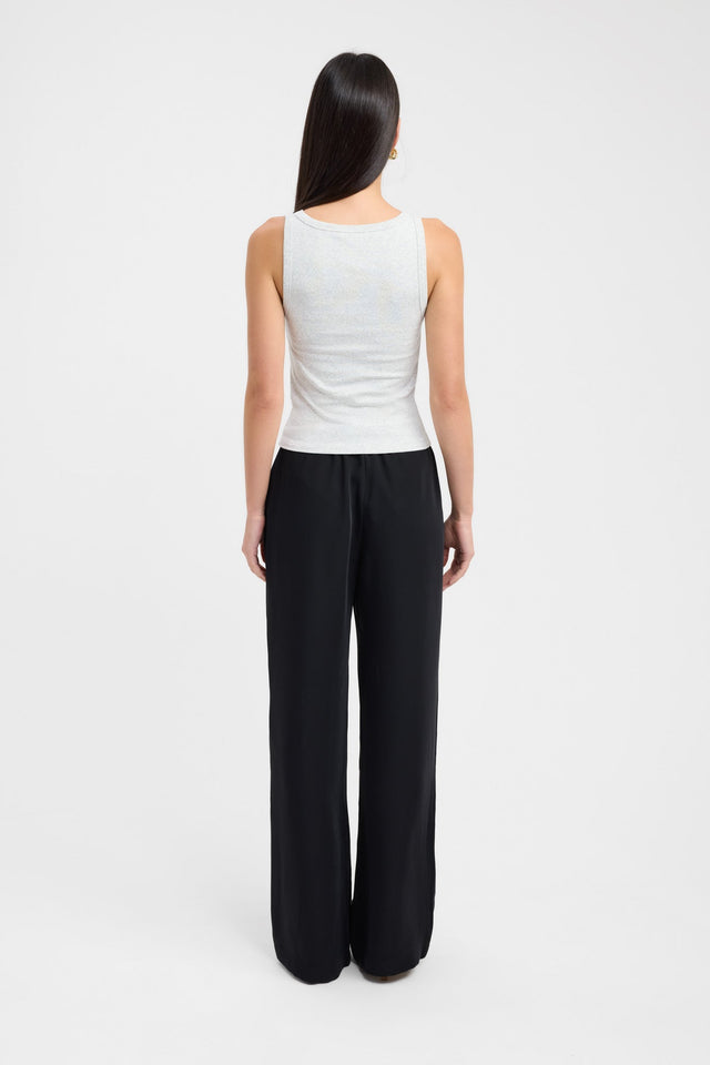 back Monogram Scoop Tank Kookai Fitted Scoopneck Sleeveless Womens-Blouse 