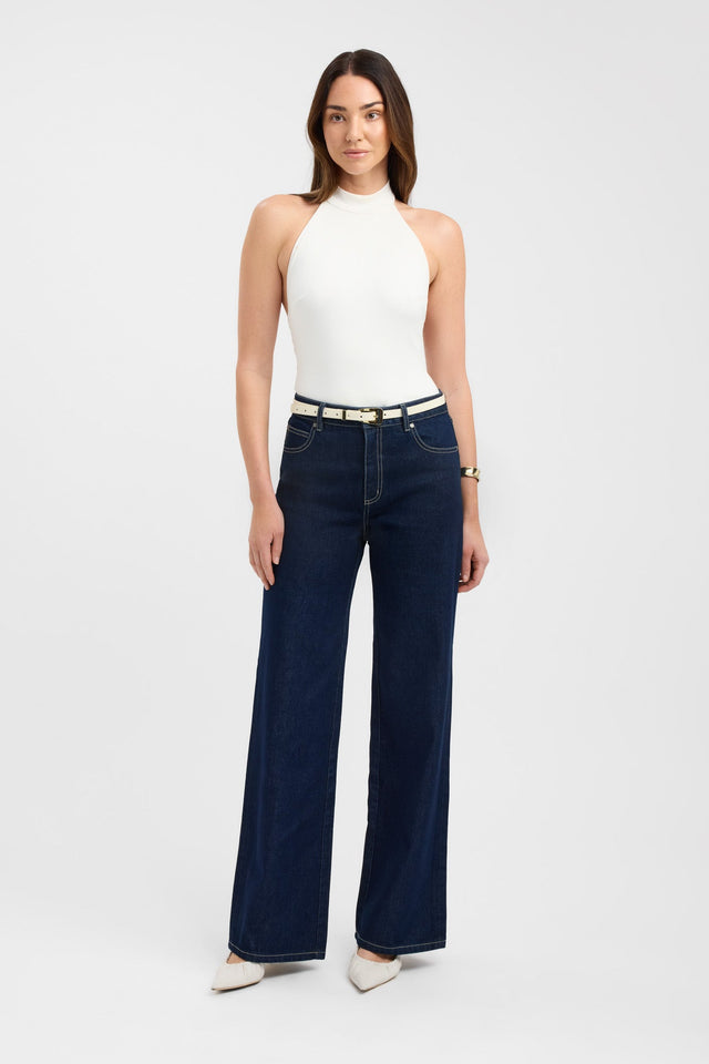 front Eva Bodysuit Kookai Fitted Highneck Sleeveless Womens-Blouse 