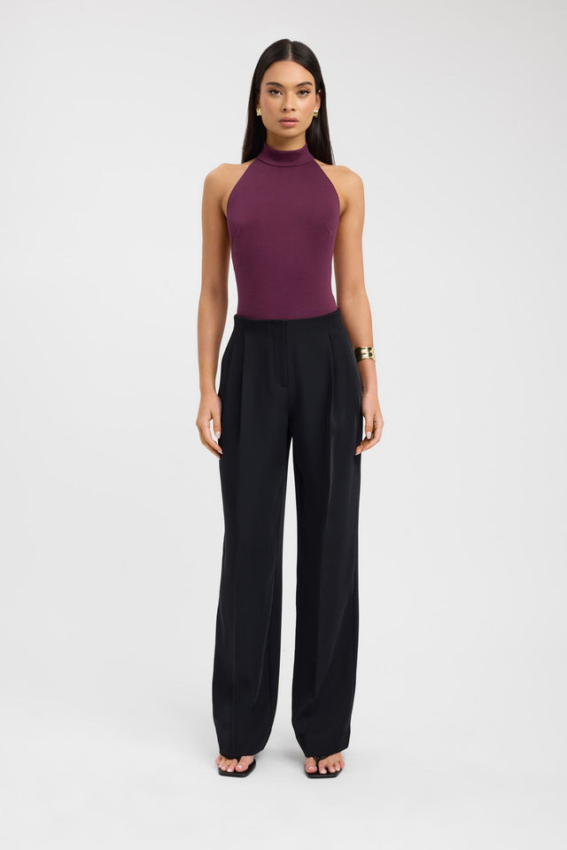 front Eva Bodysuit Kookai Fitted Highneck Sleeveless Womens-Blouse 