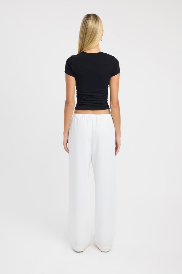 back Til Rouched Tee Kookai Fitted Roundneck Short sleeves Womens-Blouse 