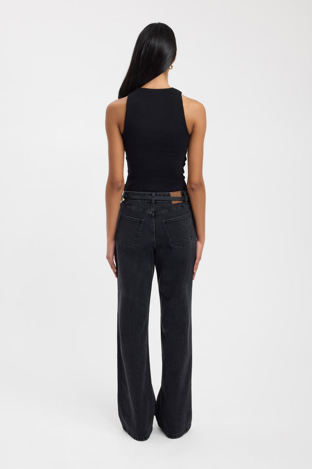 back Nadia Top Kookai Fitted Highneck Sleeveless Womens-Blouse 