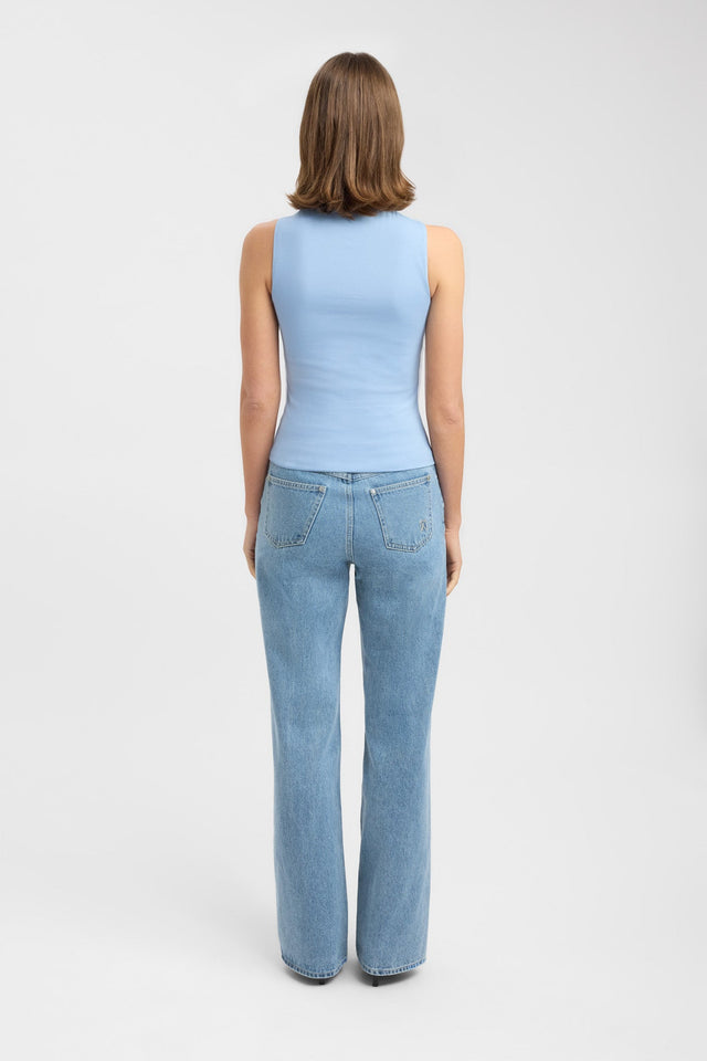 back Noa Top Kookai Fitted Asymmetry grey womens-singlets 