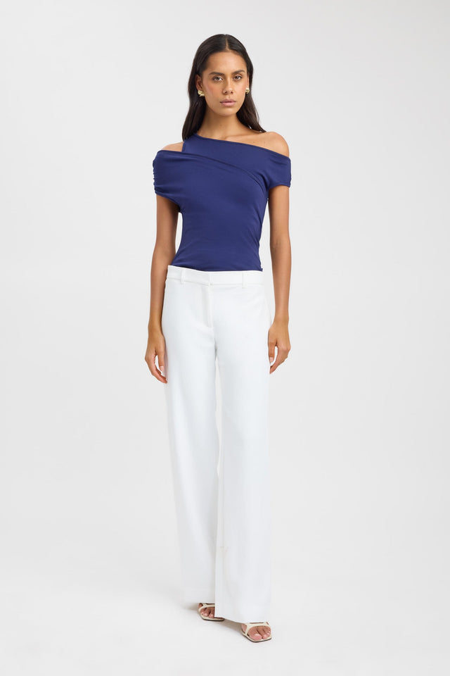 side Atis Asymmetric Top Kookai Fitted Strapless High-neck white womens-singlets 