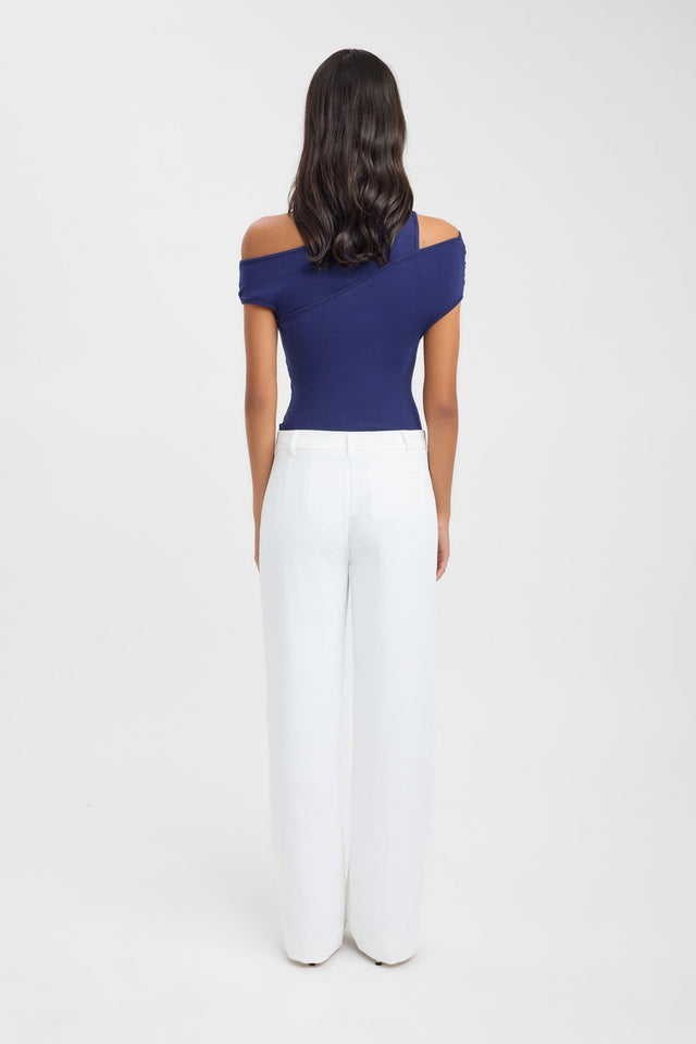 back Atis Asymmetric Top Kookai Fitted Strapless High-neck white womens-singlets 