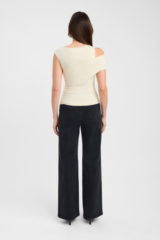 back Atis Asymmetric Top Kookai Fitted Asymmetry Sleeveless Womens-Blouse 
